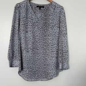Cynthia Steffe Leopard V-neck Blouse Medium